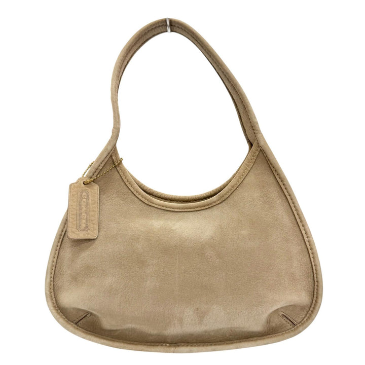 美品△COACH コーチ ヴィンテージ 4399 オールドコーチ ヌバックレザー ワンショルダーバッグ ハンドバッグ ベージュ系 レディース