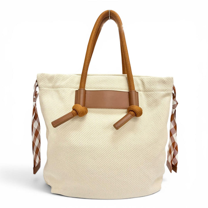 極美品△SEE BY CHLOE シーバイクロエ SA64992W BETH CARRY ALL TOTE ロゴチャーム ローズプリント キャンバス トートバッグ 保存袋付き