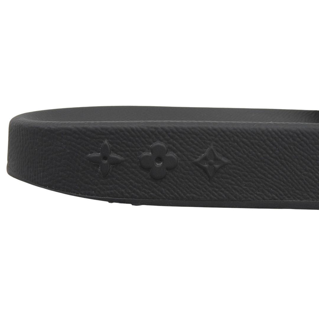 極美品▲LOUIS VUITTON ルイヴィトン ウォーターフロントライン モノグラムキャンバス ロゴ入り ラバー サンダル ブラウン 8 伊製 メンズ