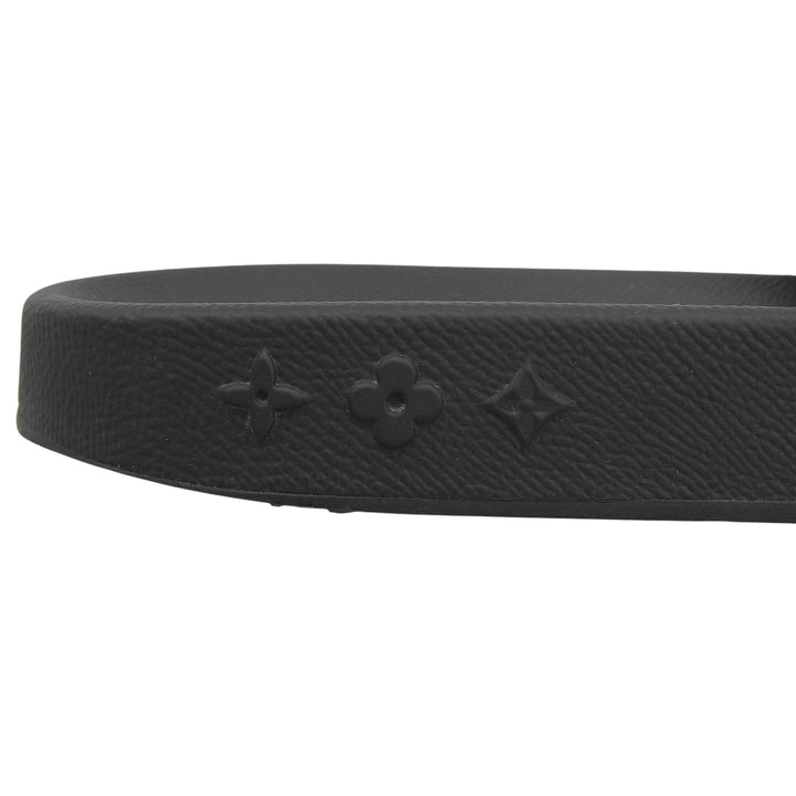 極美品▲LOUIS VUITTON ルイヴィトン ウォーターフロントライン モノグラムキャンバス ロゴ入り ラバー サンダル ブラウン 8 伊製 メンズ
