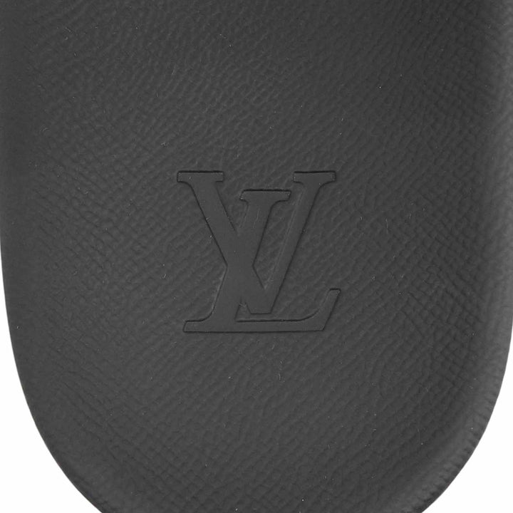 極美品▲LOUIS VUITTON ルイヴィトン ウォーターフロントライン モノグラムキャンバス ロゴ入り ラバー サンダル ブラウン 8 伊製 メンズ