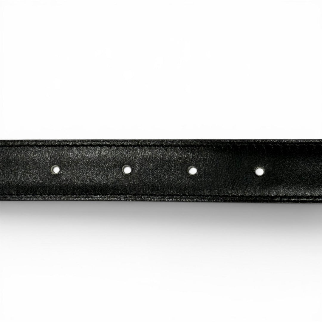 美品◇HERMES エルメス ヴィンテージ レザー シルバー金具 マルジェラ期 Hロゴ ベルト ブラック ブラウン 65 □D刻印 仏製 レディース 箱