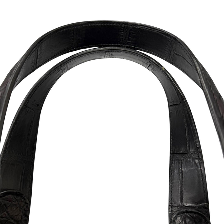 良品□Bruno De Angelis MILANO ブルーノ デ アンジェリス ミラノ マットクロコダイル 2WAY ブリーフケース ブラック メンズ 保存袋付き