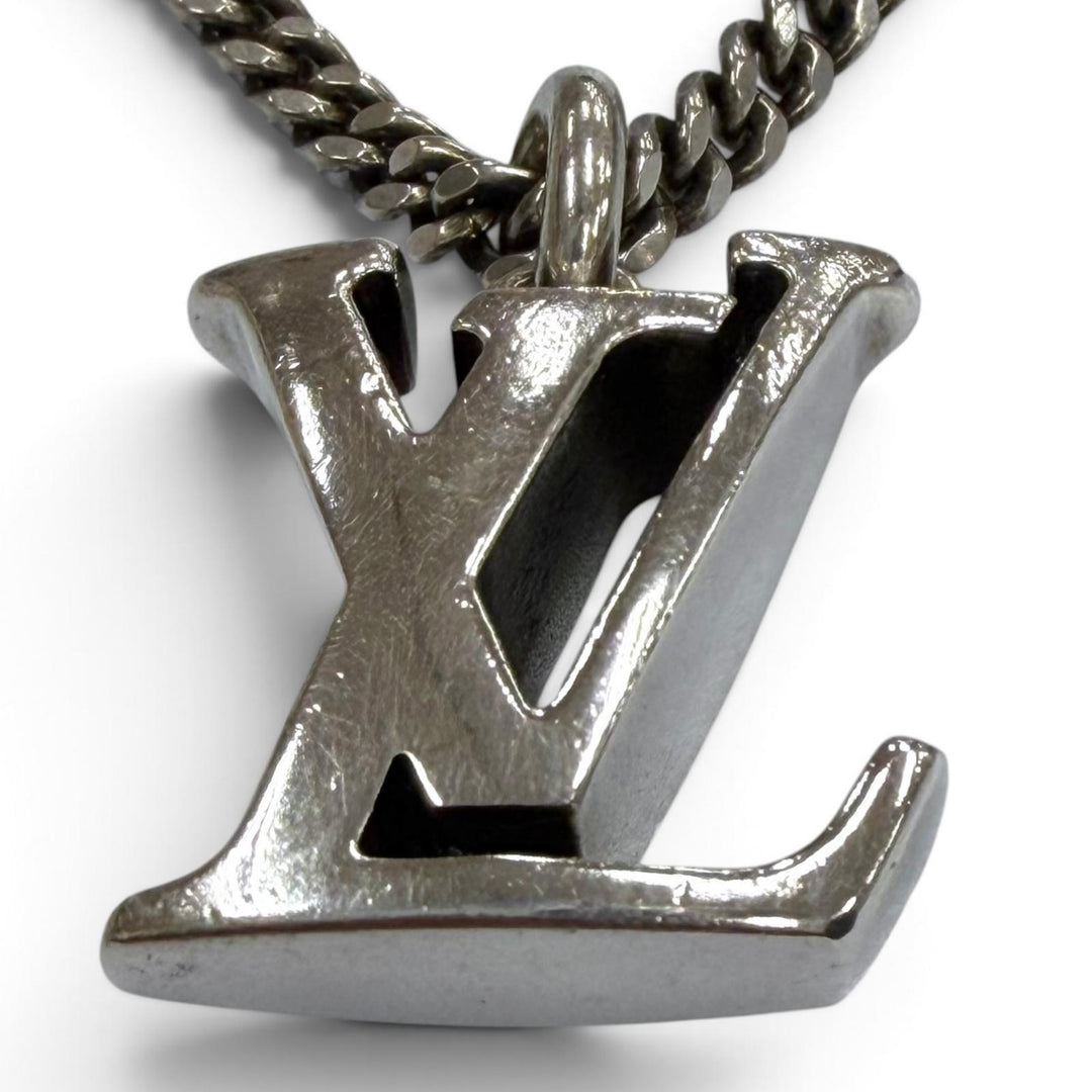良品▼LOUIS VUITTON ルイヴィトン M03188 LVセーラー チェーン 925 ネックレス シルバー イタリア製 メンズ アクセサリー 保存袋付き