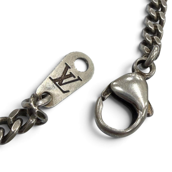 良品▼LOUIS VUITTON ルイヴィトン M03188 LVセーラー チェーン 925 ネックレス シルバー イタリア製 メンズ アクセサリー 保存袋付き
