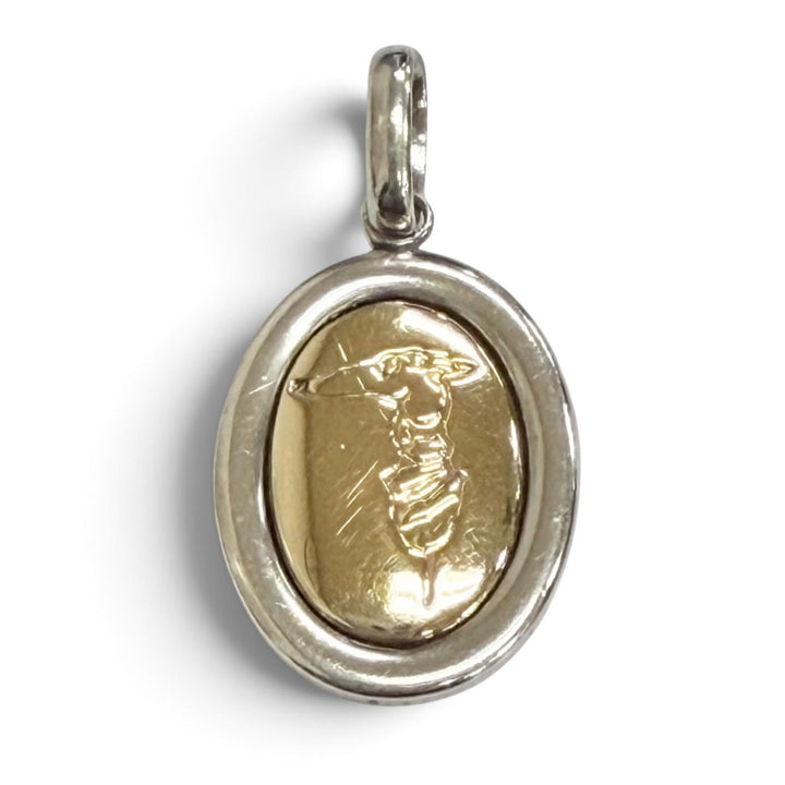 良品△TRUSSARDI トラサルディ 925 K18 アイコンモチーフ ペンダントトップ アクセサリー シルバー ゴールド 重量3.48g レディース
