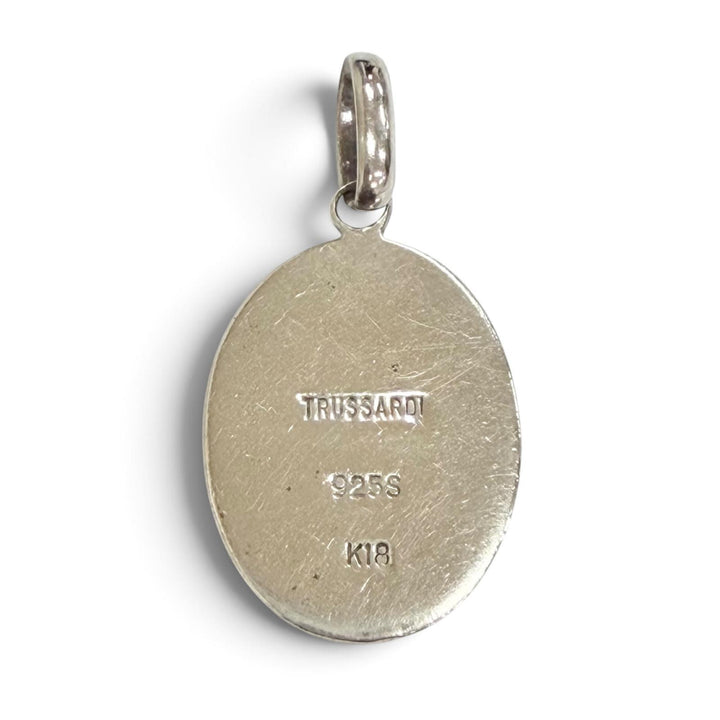 良品△TRUSSARDI トラサルディ 925 K18 アイコンモチーフ ペンダントトップ アクセサリー シルバー ゴールド 重量3.48g レディース