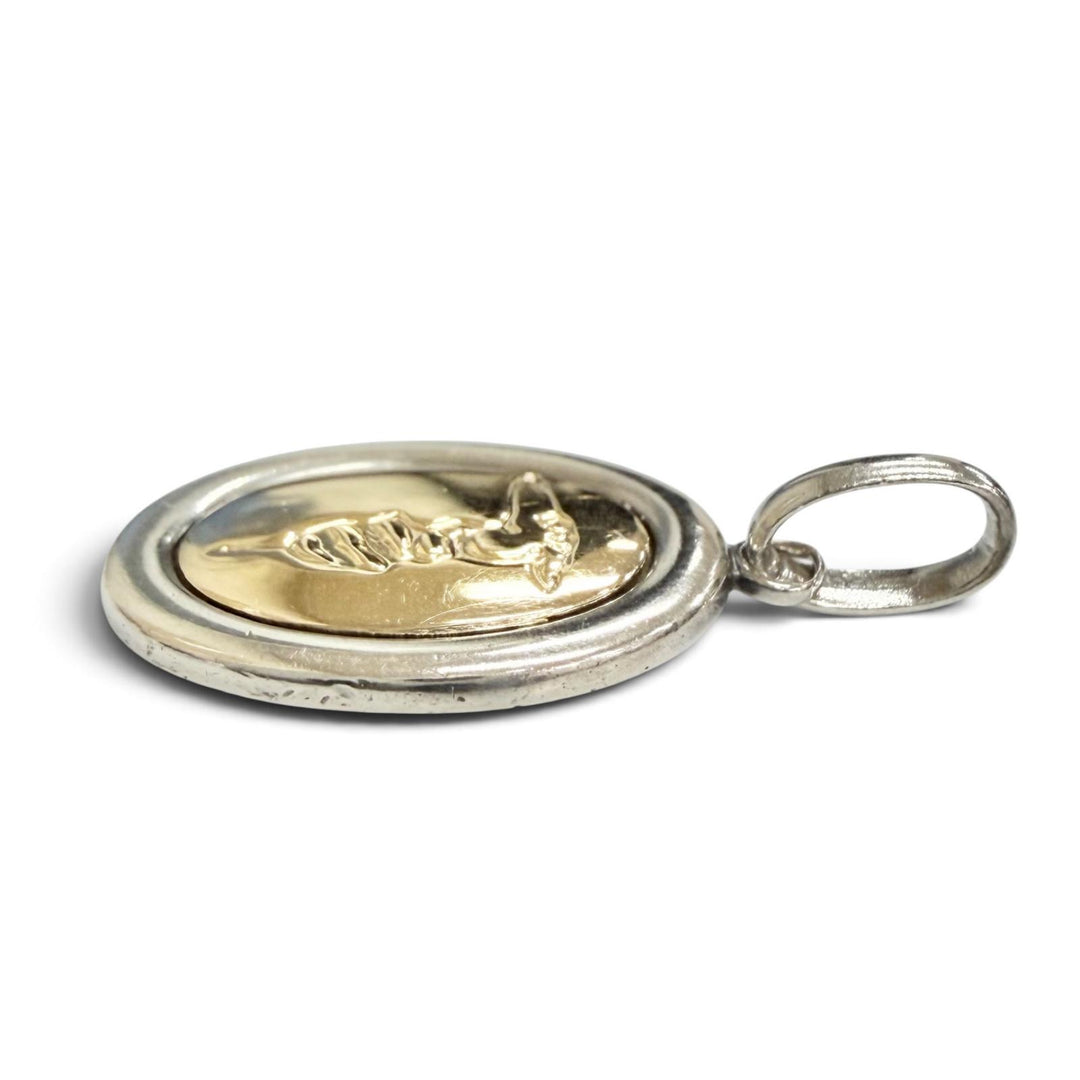 良品△TRUSSARDI トラサルディ 925 K18 アイコンモチーフ ペンダントトップ アクセサリー シルバー ゴールド 重量3.48g レディース