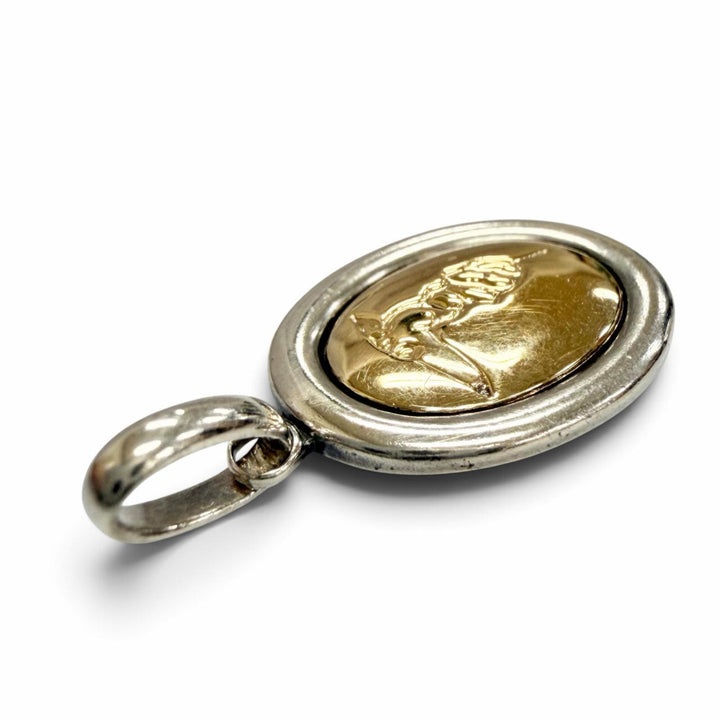 良品△TRUSSARDI トラサルディ 925 K18 アイコンモチーフ ペンダントトップ アクセサリー シルバー ゴールド 重量3.48g レディース