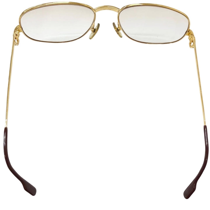 美品□Cartier カルティエ ヴィンテージ トリニティ ドゥ カルティエ メガネ 眼鏡 アイウェア ゴールド 58□18-135 度入り フランス製