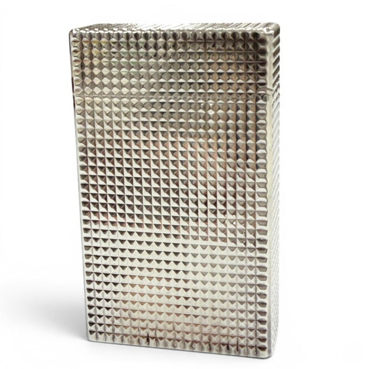 極美品▼Dupont デュポン ライン1 スクエア ロング ダイヤモンドヘッド ローラー式 ガス ライター シルバー 仏製 筆記確認済み 箱付き