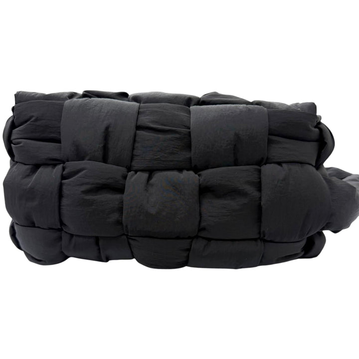 極美品□BOTTEGAVENETA ボッテガヴェネタ 766314 パデット テック カセット イントレチャート ハンドバッグ ブラック イタリア製 メンズ
