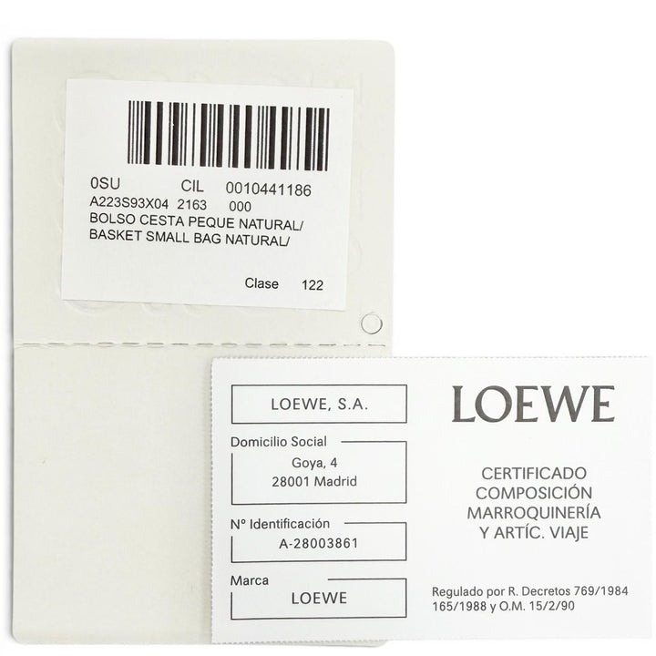 極美品△LOEWE ロエベ A223S93X04 バスケットバッグ スモール パームリーフ レザー アナグラム カゴバッグ ハンドバッグ ナチュラル 白
