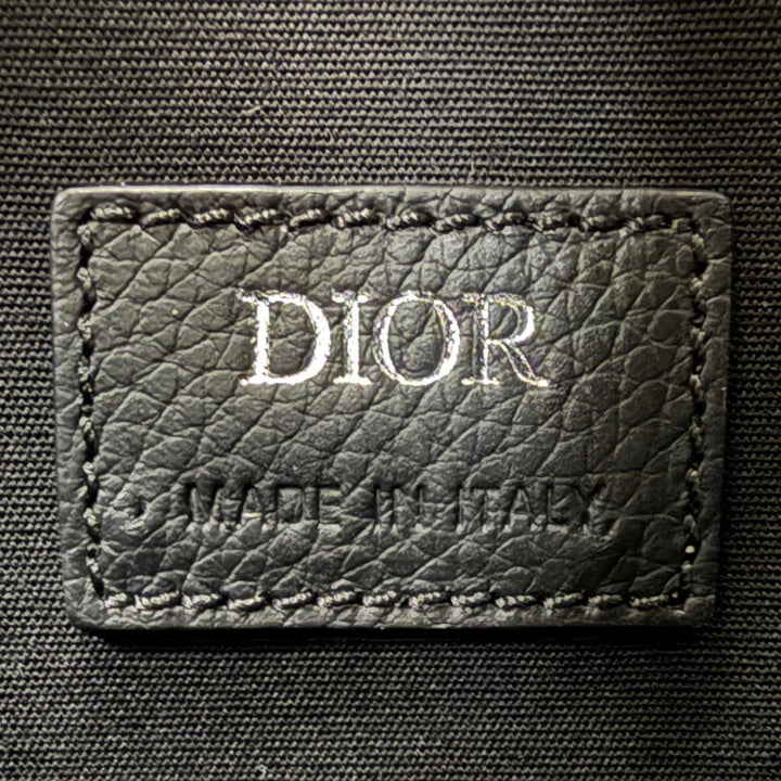 極美品□DIOR ディオール オム 1ADDU114 ランゴ26 レザー オブリーク ジャガード 2WAY ショルダーバッグ ベージュ ネイビー イタリア製