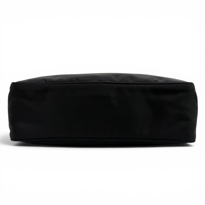 美品▼PRADA プラダ 1BC167 ナイロン Re-Nylon トライアングルロゴ 三角プレート ショルダーバッグ ブラック シルバー金具 伊製 メンズ