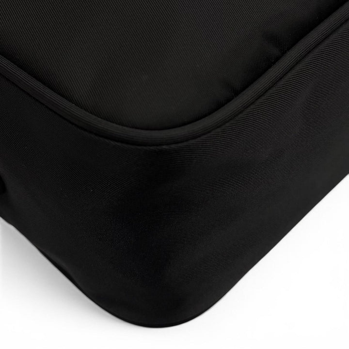 美品▼PRADA プラダ 1BC167 ナイロン Re-Nylon トライアングルロゴ 三角プレート ショルダーバッグ ブラック シルバー金具 伊製 メンズ
