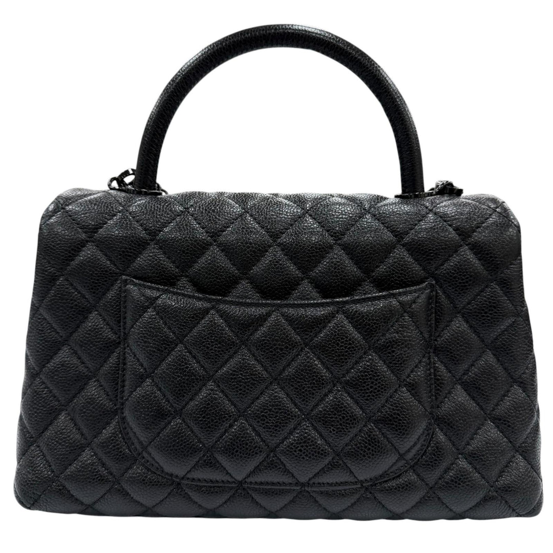 美品☆CHANEL シャネル A92991 ココハンドル 29 ラージ トップハンドル キャビアスキン フラップ 2WAY ハンドバッグ 黒 ブラック金具