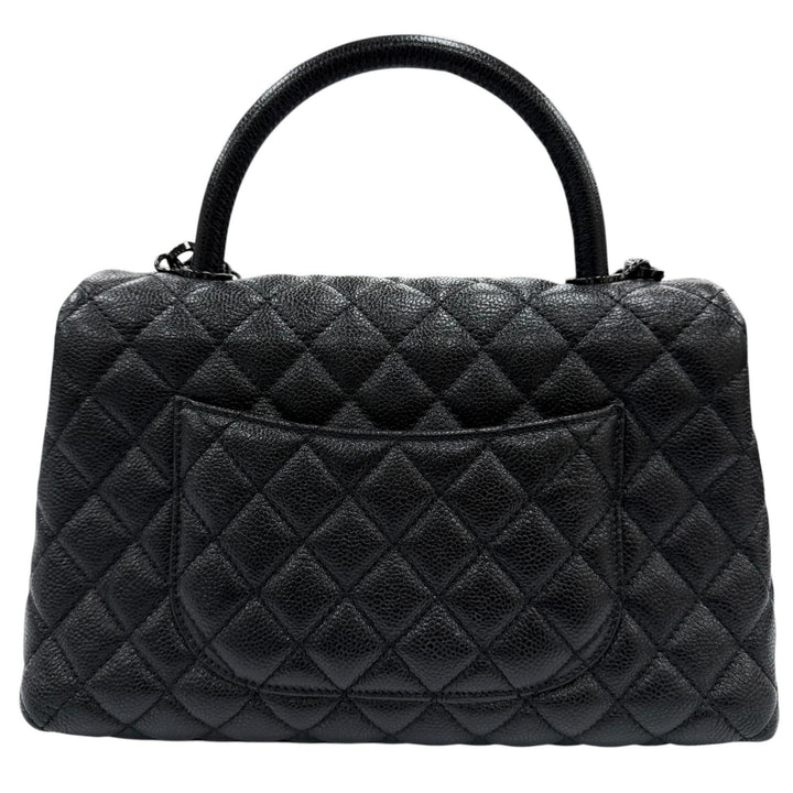 美品☆CHANEL シャネル A92991 ココハンドル 29 ラージ トップハンドル キャビアスキン フラップ 2WAY ハンドバッグ 黒 ブラック金具