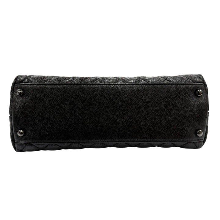 美品☆CHANEL シャネル A92991 ココハンドル 29 ラージ トップハンドル キャビアスキン フラップ 2WAY ハンドバッグ 黒 ブラック金具