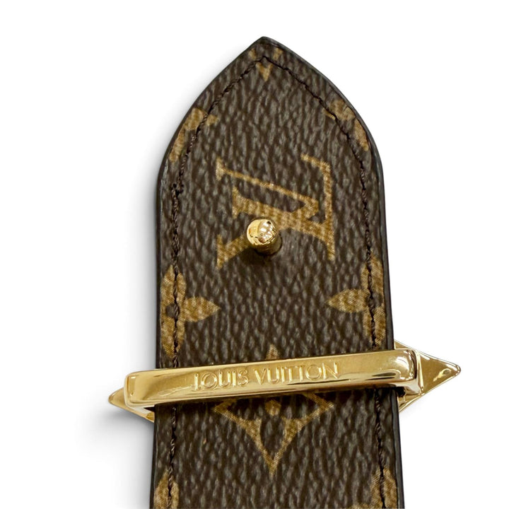 極美品△LOUIS VUITTON ルイヴィトン M8373V ベルト フラワーグラム 30MM リバーシブル モノグラムキャンバス モノグラムアンプラント