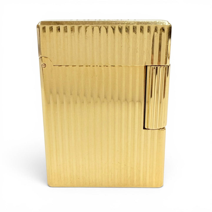 美品◇Dupont デュポン C14020 ギヨシェ ライン1 現行品 ダブルバーナー 2026年3月購入品 ライター ゴールド 着火確認済み 定価204600円