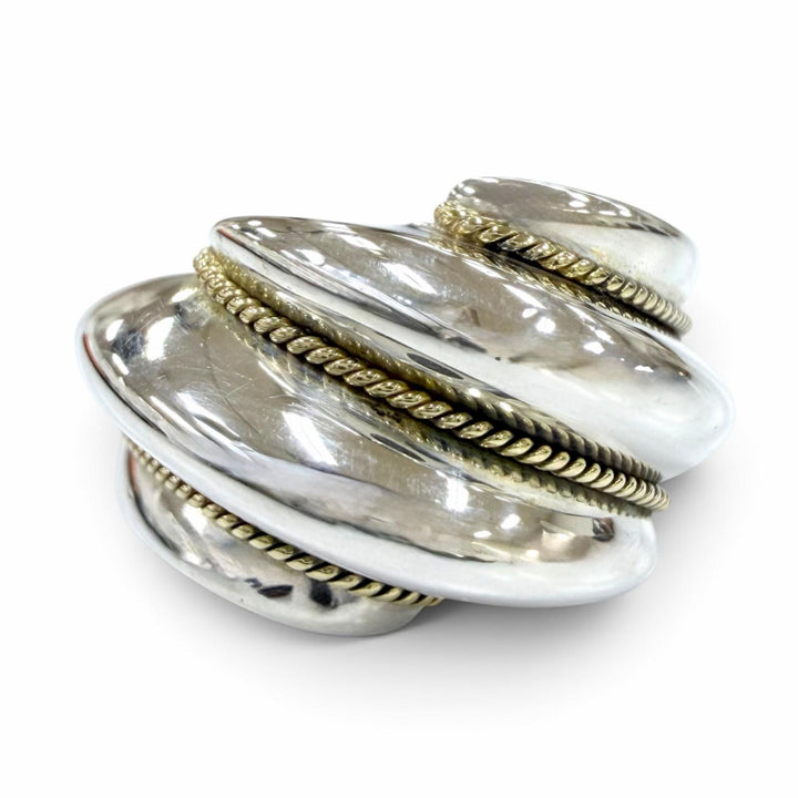 美品☆TIFFANY&amp;Co. ティファニー ツイストロープ リング 925 750（YG）指輪 シルバー イエローゴールド JP10号相当 重量5.2g レディース