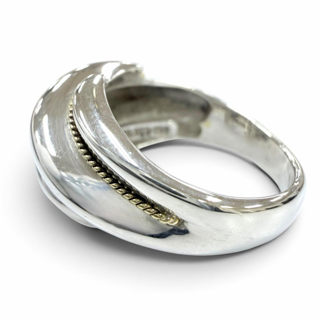 美品☆TIFFANY&amp;Co. ティファニー ツイストロープ リング 925 750（YG）指輪 シルバー イエローゴールド JP10号相当 重量5.2g レディース