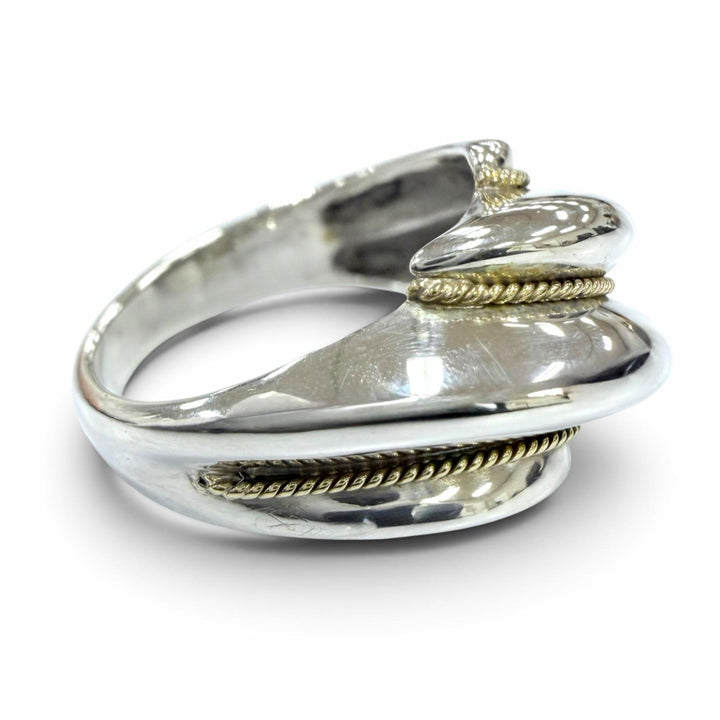 美品☆TIFFANY&amp;Co. ティファニー ツイストロープ リング 925 750（YG）指輪 シルバー イエローゴールド JP10号相当 重量5.2g レディース