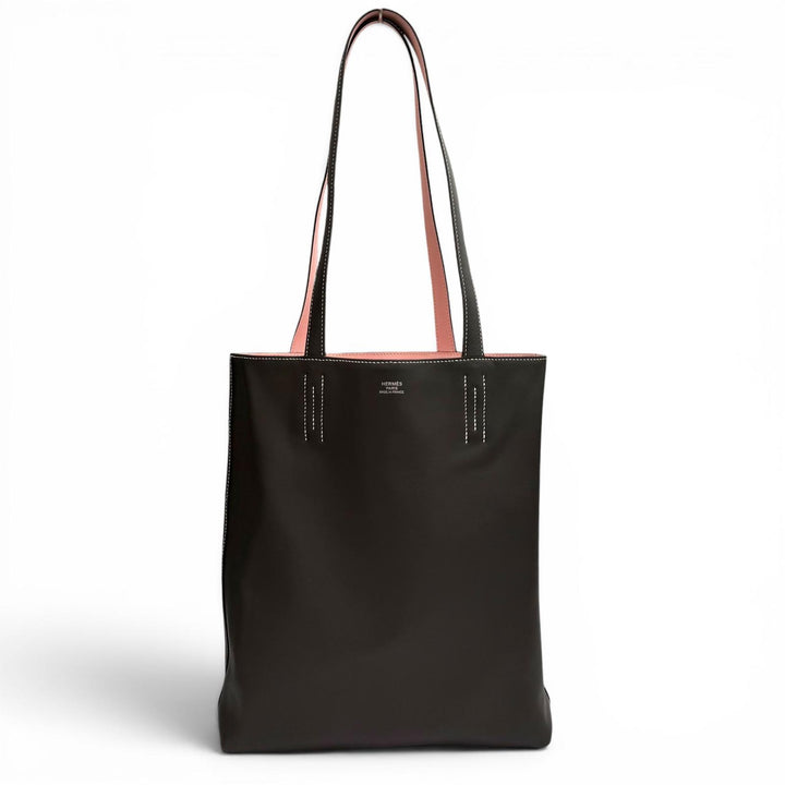 未使用品★HERMES エルメス ネオドゥブルセンス 35 エベンヌ ローズサクラ スイフト リバーシブル トートバッグ W刻印 仏製 保存袋付き