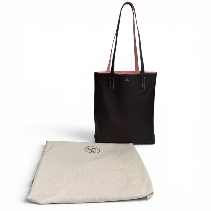 未使用品★HERMES エルメス ネオドゥブルセンス 35 エベンヌ ローズサクラ スイフト リバーシブル トートバッグ W刻印 仏製 保存袋付き