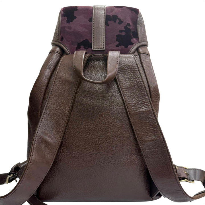 美品□GANZO CHISO ガンゾ 千總 タカシマヤ限定 ビロード友禅 レザー リュックサック ダークブラウン ボルドー 日本製 定価495000円