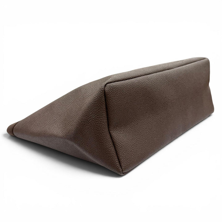 美品◇Herve Chapelier エルベ・シャプリエ 705GP リュクスライン スクエア レザーロゴパッチ付 トートバッグ モカ 仏製 保存袋付き