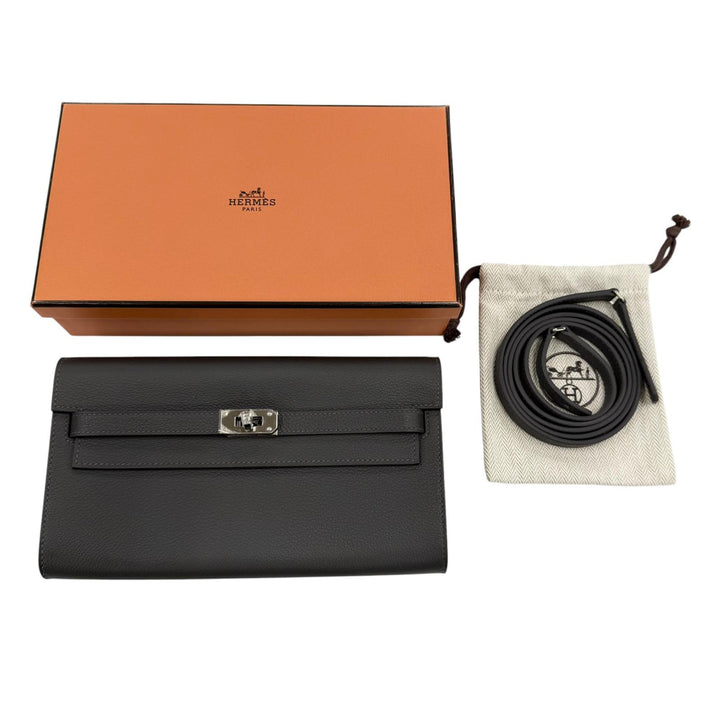 未使用品◇HERMES エルメス ケリー ウォレット トゥーゴー エヴァーカラー アルドワーズ シルバー金具 ショルダーバッグ 長財布 K刻印