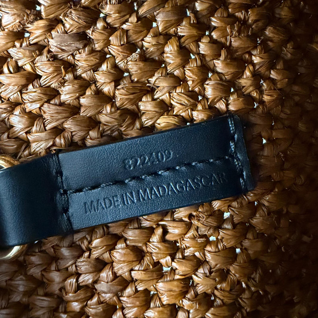 極美品☆LOEWE ロエベ A685B59X01 フォントトート スモール ラフィア ハニーゴールド レザー使い 2WAYショルダーバッグ ハンドバッグ