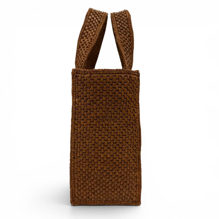 極美品☆LOEWE ロエベ A685B59X01 フォントトート スモール ラフィア ハニーゴールド レザー使い 2WAYショルダーバッグ ハンドバッグ