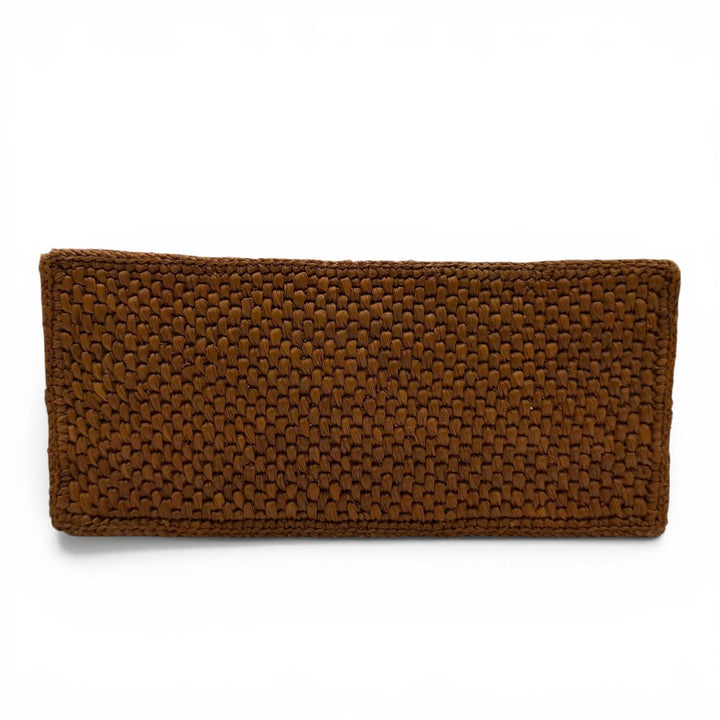 極美品☆LOEWE ロエベ A685B59X01 フォントトート スモール ラフィア ハニーゴールド レザー使い 2WAYショルダーバッグ ハンドバッグ