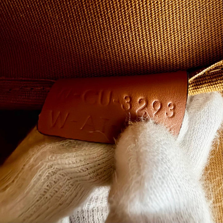 美品△CELINE セリーヌ 19113 ミディアム バケット トリオンフキャンバス カーフスキン タン ショルダーバッグ ブラウン 伊製 レディース