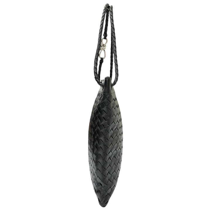 美品□BOTTEGAVENETA ボッテガヴェネタ 806490 アンディアーモ レザー イントレチャート メッセンジャー フラット ショルダーバッグ 伊製