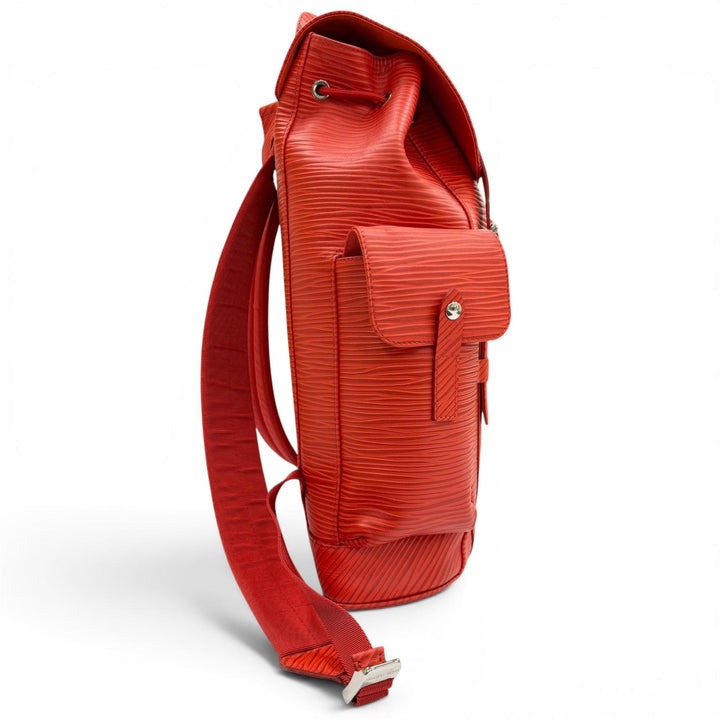 美品▼LOUIS VUITTON ルイヴィトン M23764 クリストファー MM バックパック エピXL リュックサック デイパック レッド シルバー メンズ