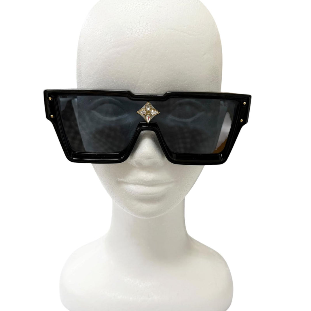 美品□LOUIS VUITTON ルイヴィトン Z2053E 2023年製 サイクロン S スクエア サングラス ブラック ブルーレンズ 93L 150 デモレンズ 伊製