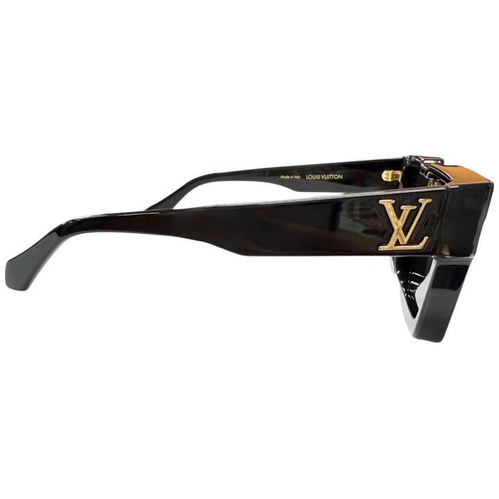 美品□LOUIS VUITTON ルイヴィトン Z2053E 2023年製 サイクロン S スクエア サングラス ブラック ブルーレンズ 93L 150 デモレンズ 伊製