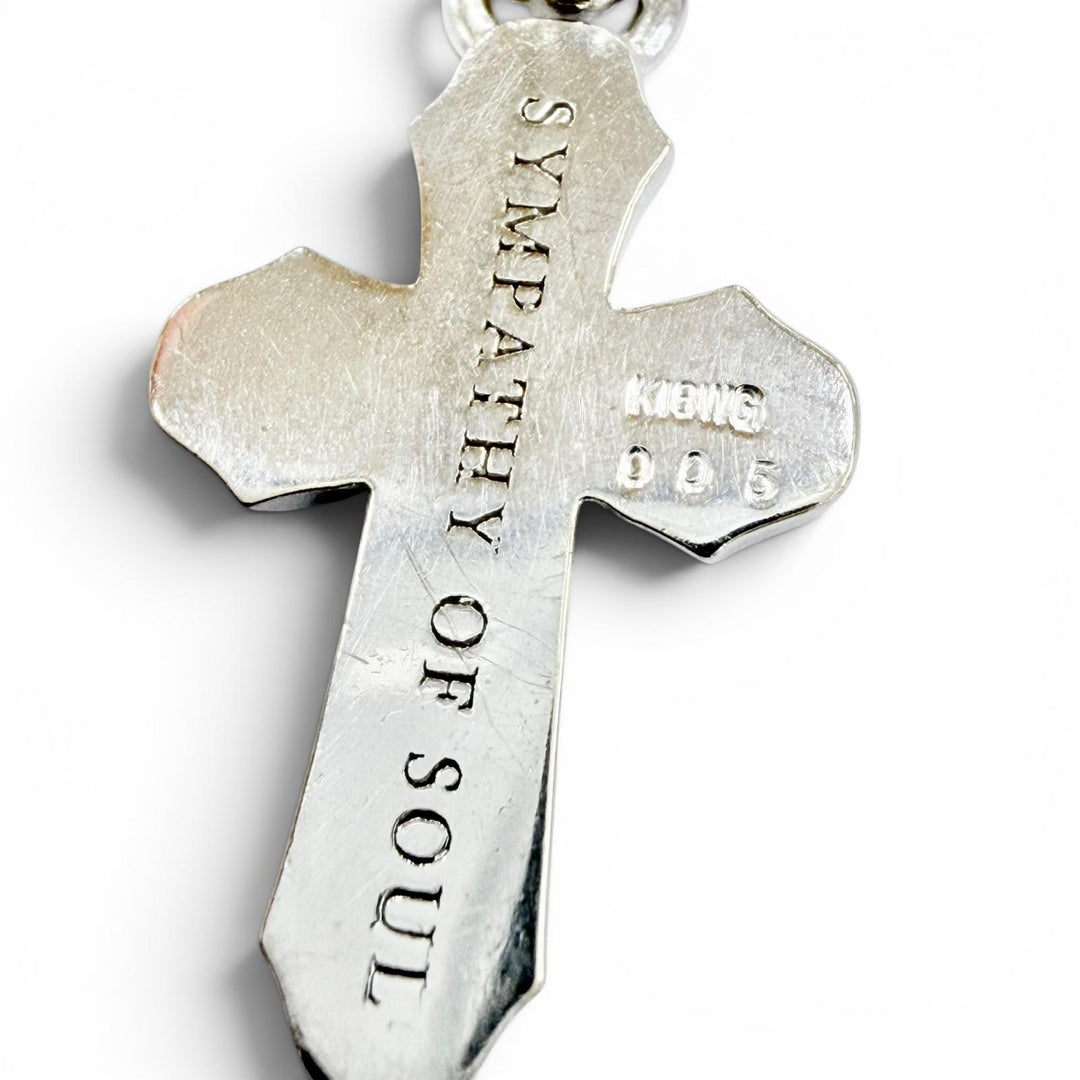 美品◇Sympathy of Soul シンパシーオブソウル スムースクロス K18 WG ダイヤモンド0.05ct 11P スクエアチェーン付 ペンダント 重量3.12g