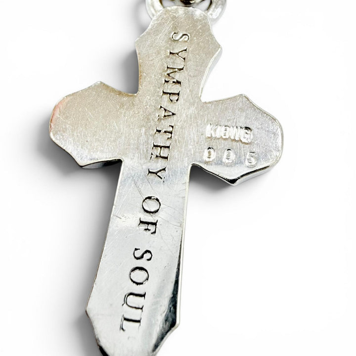 美品◇Sympathy of Soul シンパシーオブソウル スムースクロス K18 WG ダイヤモンド0.05ct 11P スクエアチェーン付 ペンダント 重量3.12g