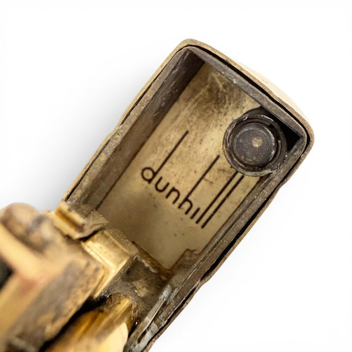 極美品◇Dunhill ダンヒル アウタージャケット 18K クロコ型押し ローラー式 ガスライター ゴールド スイス製 総重量103.64g 着火確認済