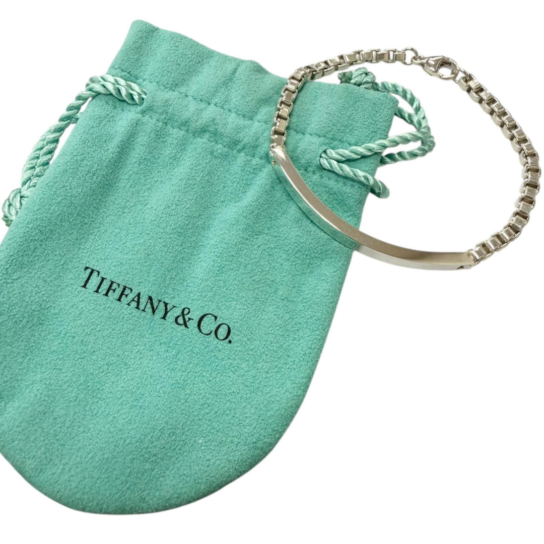 極美品□TIFFANY&amp;Co. ティファニー ベネチアン リンク IDブレスレット SV925 アクセサリー シルバー 重量20g メンズ レディース 保存袋付