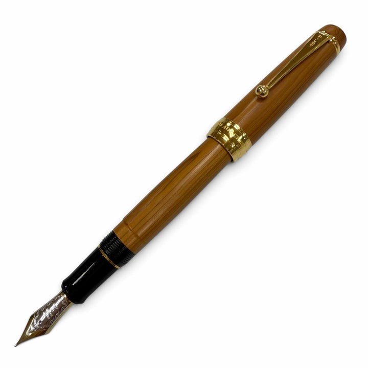 未使用品▼PILOT パイロット ウッド ペン先18K Mニブ カスタムクラフト 一位の木 廃番モデル 万年筆 ブラウン ゴールド メンズ 箱付き