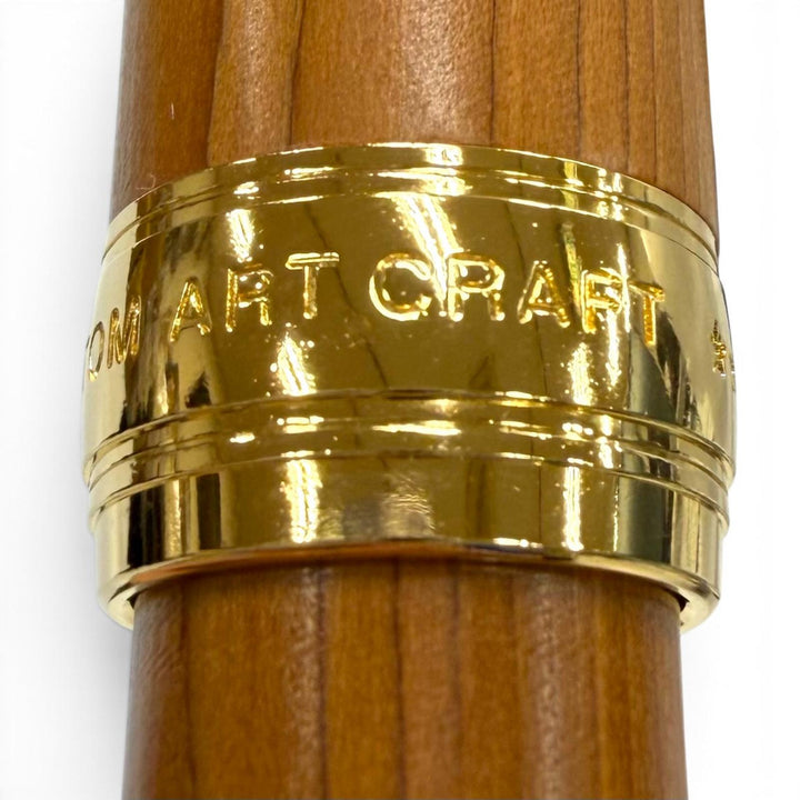 未使用品▼PILOT パイロット ウッド ペン先18K Mニブ カスタムクラフト 一位の木 廃番モデル 万年筆 ブラウン ゴールド メンズ 箱付き