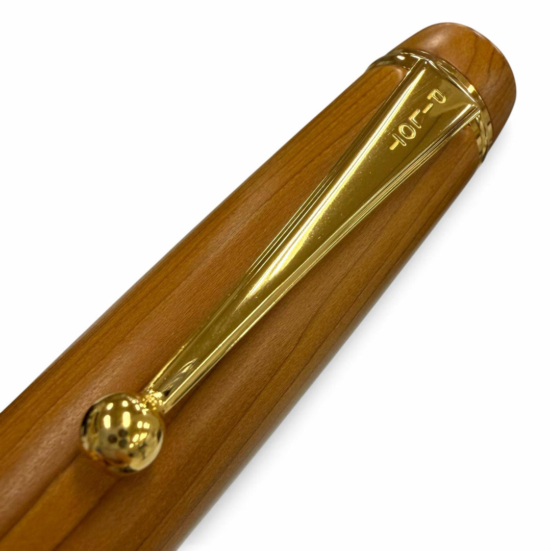 未使用品▼PILOT パイロット ウッド ペン先18K Mニブ カスタムクラフト 一位の木 廃番モデル 万年筆 ブラウン ゴールド メンズ 箱付き