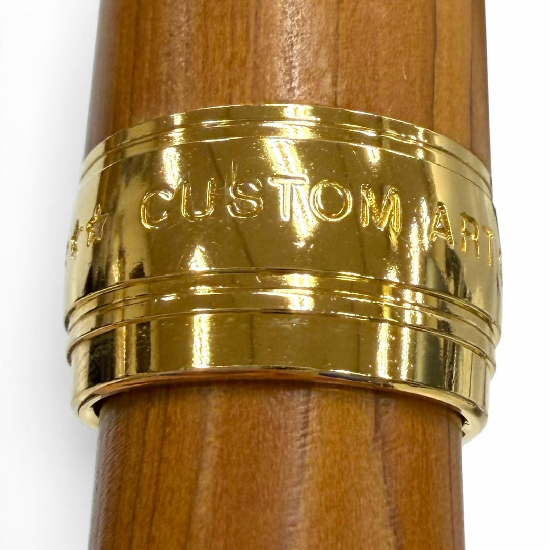 未使用品▼PILOT パイロット ウッド ペン先18K Mニブ カスタムクラフト 一位の木 廃番モデル 万年筆 ブラウン ゴールド メンズ 箱付き