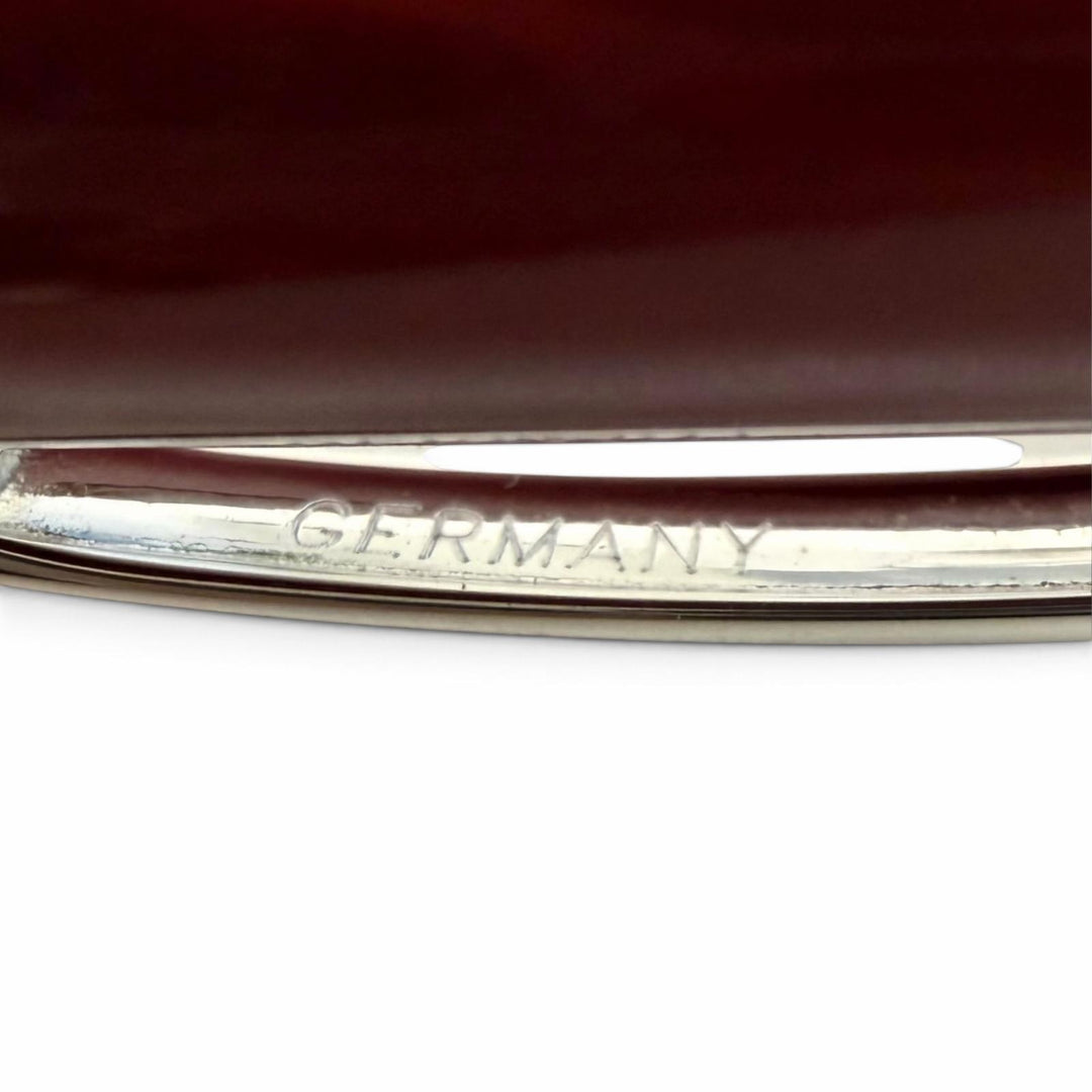 美品□Cartier カルティエ ペン先18K Mニブ トリニティ ドゥ カルティエ キャップ式 万年筆 ステーショナリー ボルドー ドイツ製 メンズ